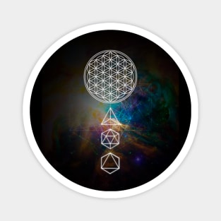 Flower of Life Platonic Solids Sacred Geometry Magnet